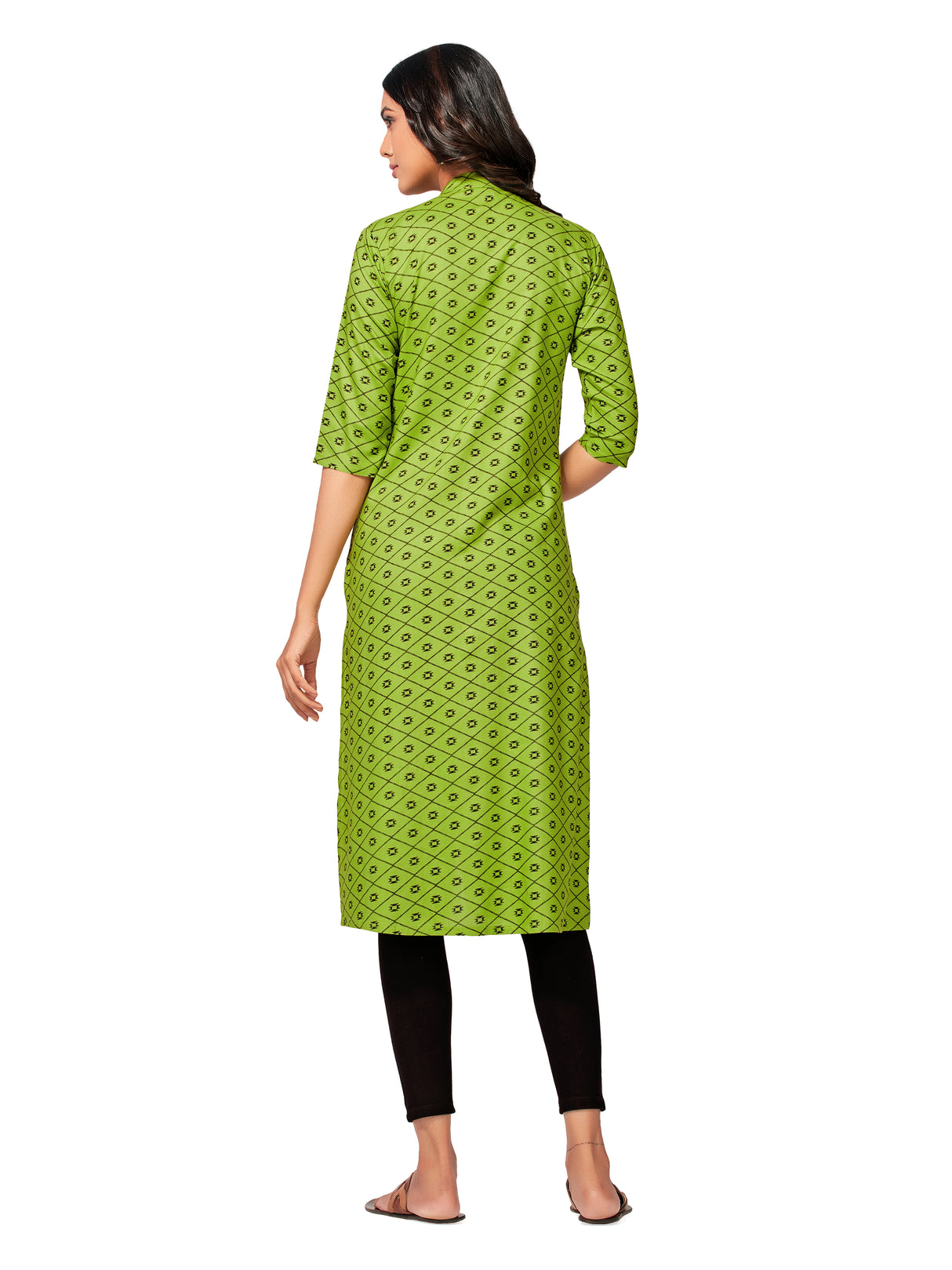 Mimosa Women Green Color Printed Straight Kurta