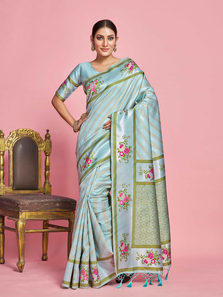 Mimosa Women's Woven Design Banarasi Art Silk Saree With Blouse Piece : SA00001282SFFREE