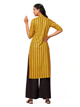 Mimosa Women Mustard Yellow Color Printed Straight Kurta