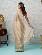 Mimosa Pastel Tissue Crush Saree With Blouse : SA00002014CKFREE