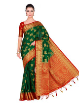 Mimosa Womens Art Silk Saree Kanjivaram BGreen Color