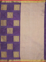 Mimosa Womens Tussar Silk Saree Kanjivaram style Violet Color