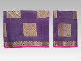 Mimosa Womens Tussar Silk Saree Kanjivaram style Violet Color