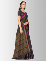 Mimosa Womens Tussar Silk Saree Kanjivaram style Black Color