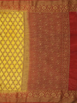 Mimosa Womens Art Silk Saree Patola Gold Color