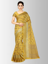 Mimosa Womens Art Silk Saree Kanjivaram Gold Color