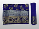 Mimosa Womens Raw Silk Saree Kanjivaram Navy Blue Color