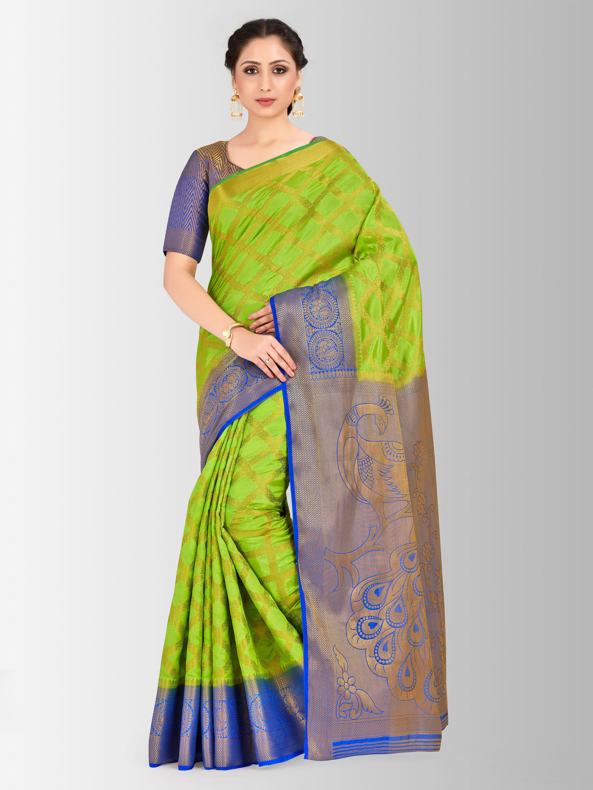 Mimosa Womens Art Silk Saree Kanjivaram Liril Color