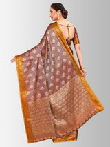 Mimosa Womens Art Silk Saree Kanjivaram Chocolate Color