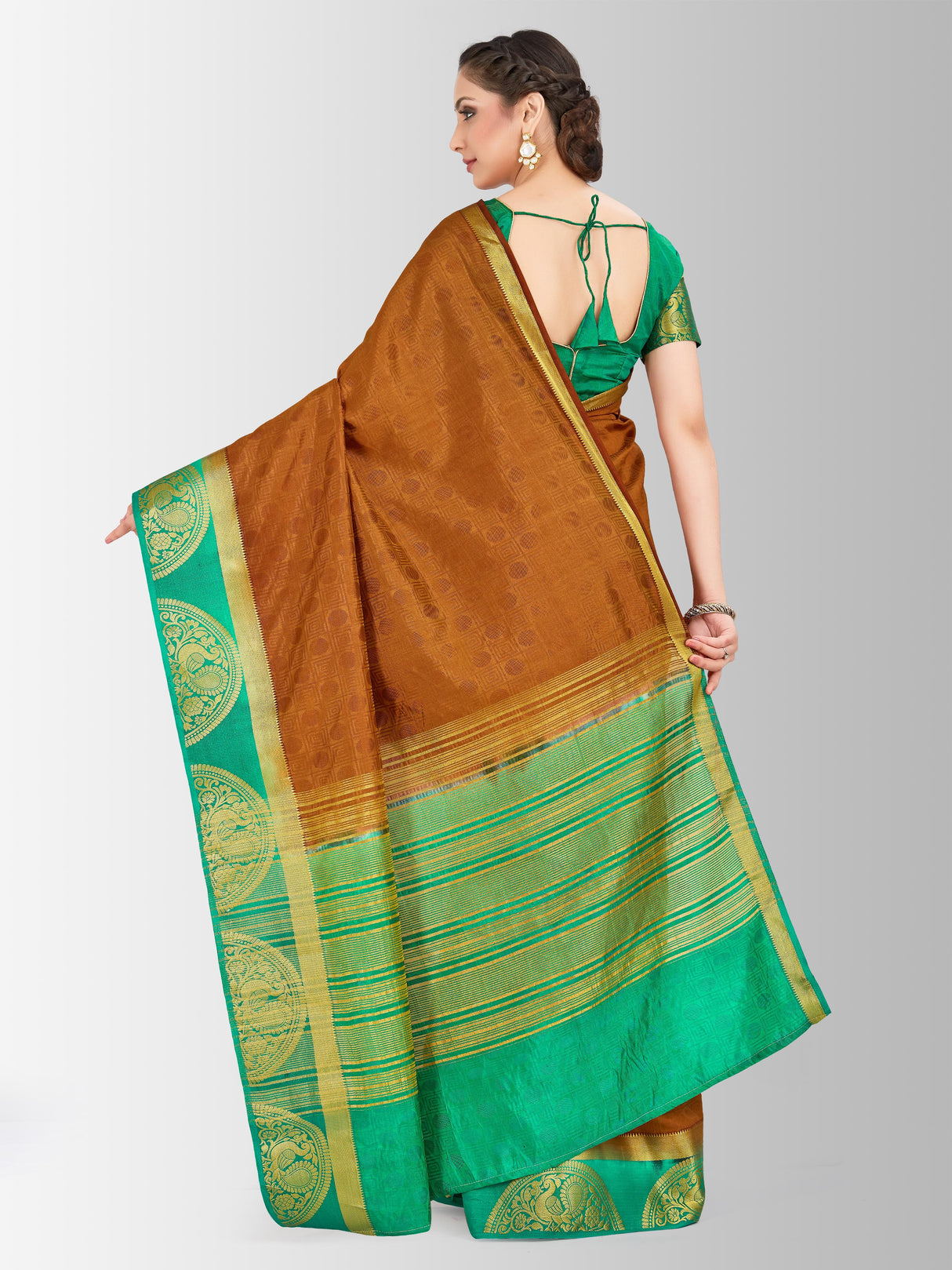 Mimosa Womens Art Silk Saree Kanjivaram Mustard Color