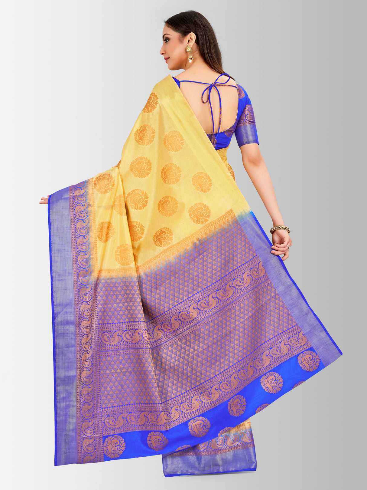 Mimosa Womens Art Silk Saree Kanjivaram Tusser Color