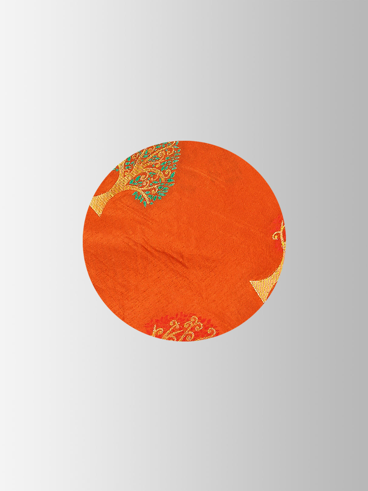 Mimosa Womens Art Silk Saree Paithani Orange Color