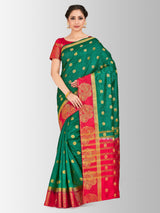 Mimosa Womens Art Silk Saree Kanjivaram BGreen Color