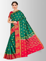 Mimosa Womens Art Silk Saree Kanjivaram BGreen Color