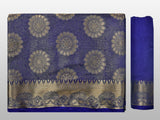 Mimosa Womens Art Silk Saree Kanjivaram Navy Blue Color