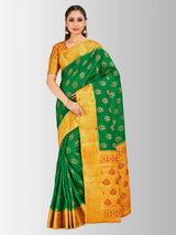 Mimosa Womens Art Silk Saree Paithani Green Color