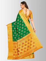 Mimosa Womens Art Silk Saree Paithani Green Color