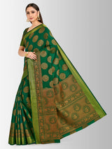 Mimosa Womens Art Silk Saree Kanjivaram Green Color