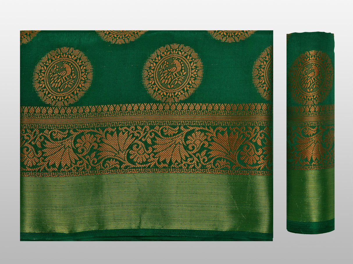 Mimosa Womens Art Silk Saree Kanjivaram Green Color