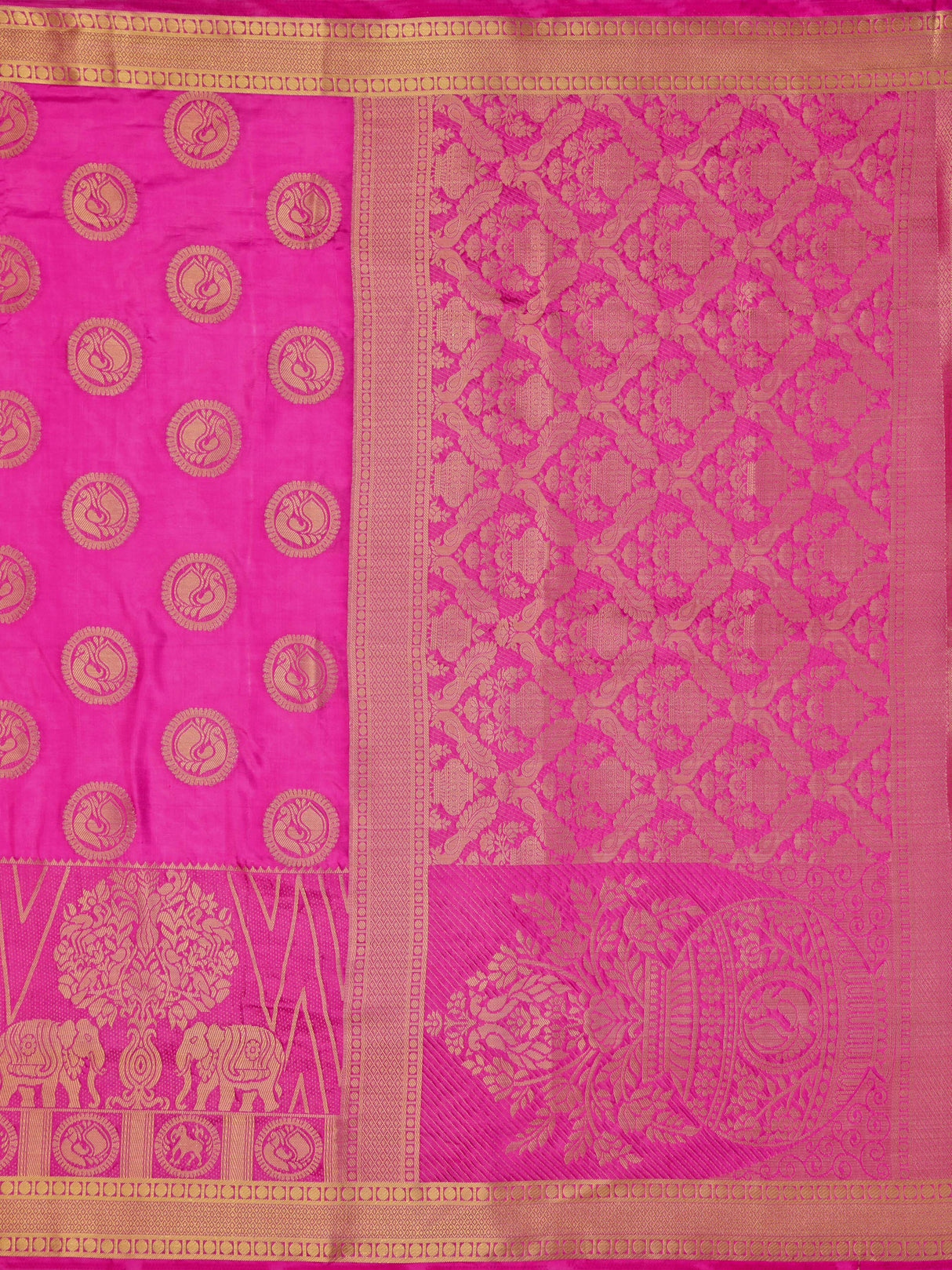 Mimosa Womens Art Silk Saree Kanjivaram Rani Color