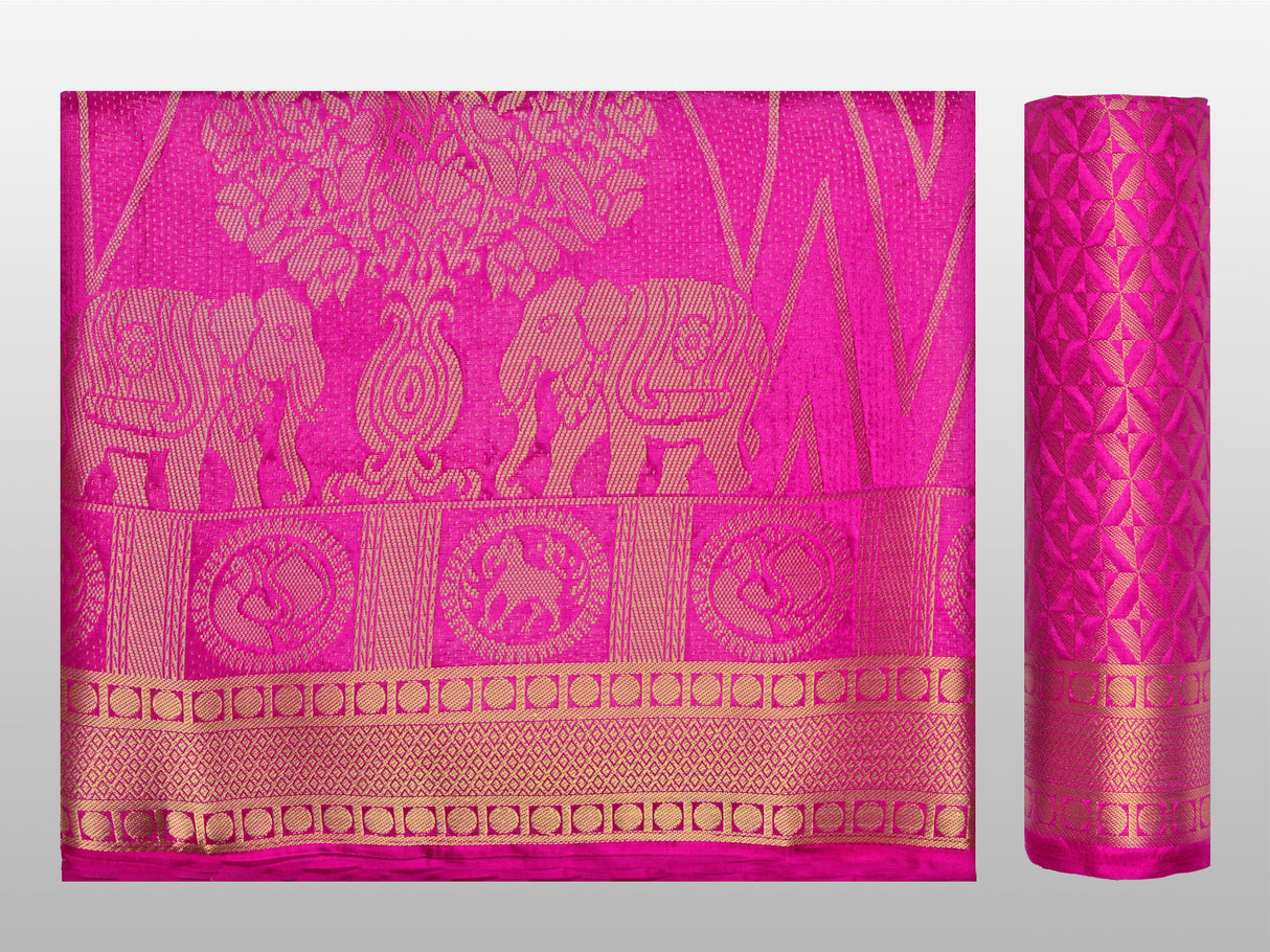 Mimosa Womens Art Silk Saree Kanjivaram Rani Color