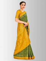 Mimosa Womens Art Silk Saree Kanjivaram BGreen Color