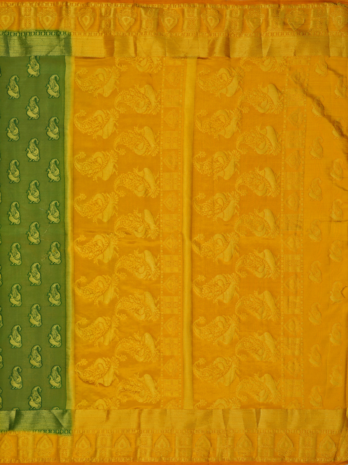 Mimosa Womens Art Silk Saree Kanjivaram BGreen Color