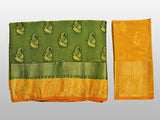 Mimosa Womens Art Silk Saree Kanjivaram BGreen Color