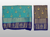 Mimosa Womens Art Silk Saree Kanjivaram Saffire Color