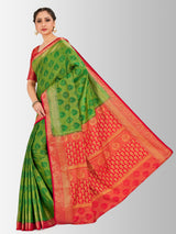 Mimosa Womens Art Silk Saree Kanjivaram Green Color