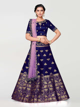 MIMOSA Women's Art Silk Semi-Stitched Lehenga with Unstitched Blouse and Dupatta