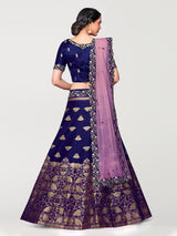 MIMOSA Women's Art Silk Semi-Stitched Lehenga with Unstitched Blouse and Dupatta