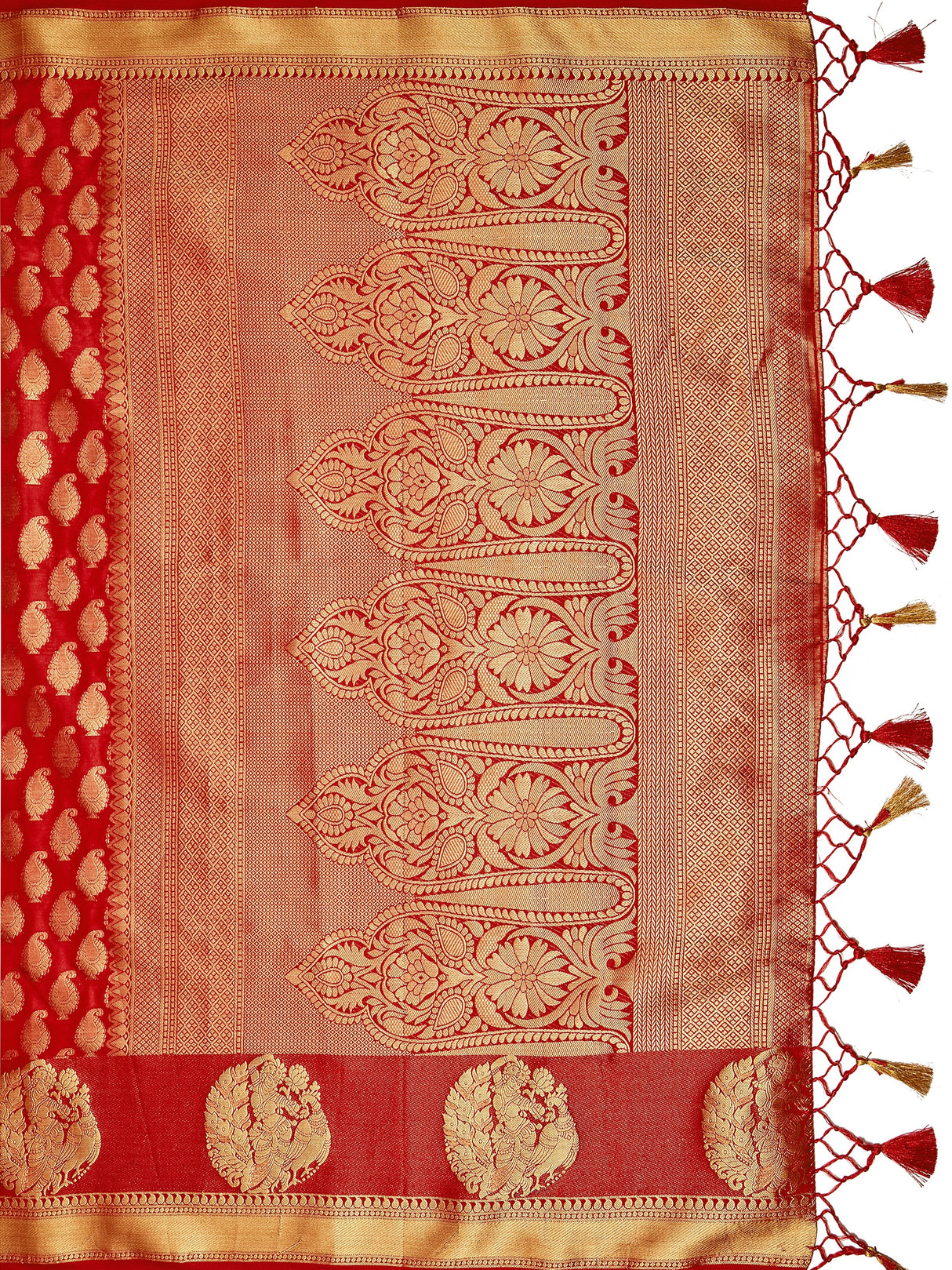 Mimosa Womens Art Silk Saree Kanjivaram Red Color