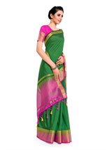 Mimosa Womens Art Silk Saree Kanjivaram BGreen Color