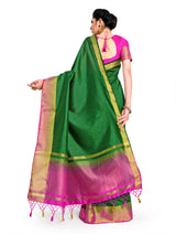 Mimosa Womens Art Silk Saree Kanjivaram BGreen Color