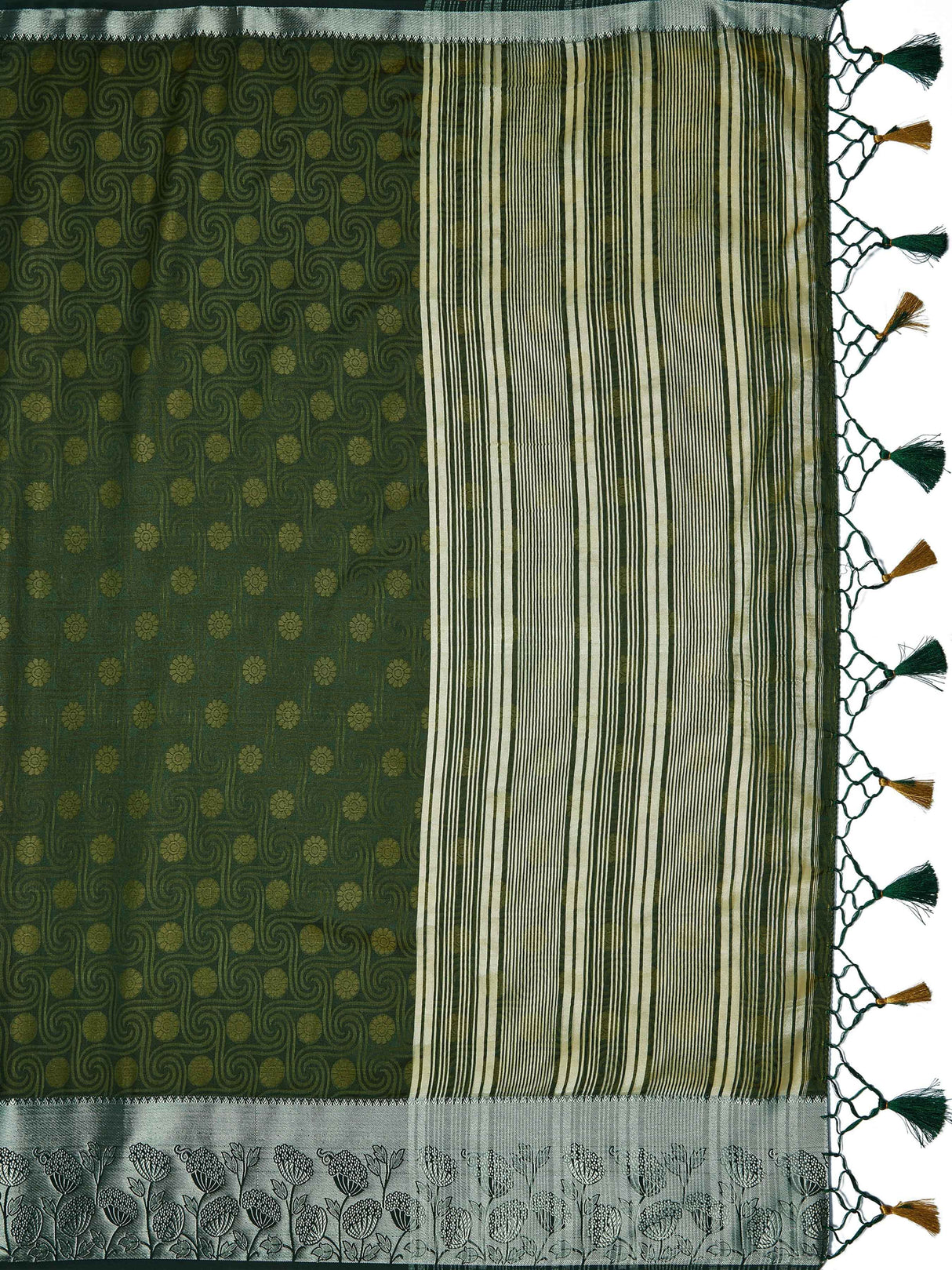 Mimosa Womens Art Silk Saree Kanjivaram style BGreen Color