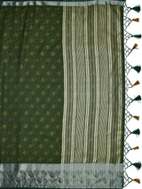 Mimosa Womens Art Silk Saree Kanjivaram style BGreen Color