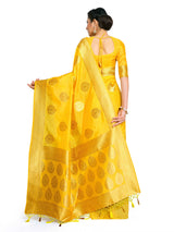 Mimosa Womens Art Silk Saree Kanjivaram Yellow Color