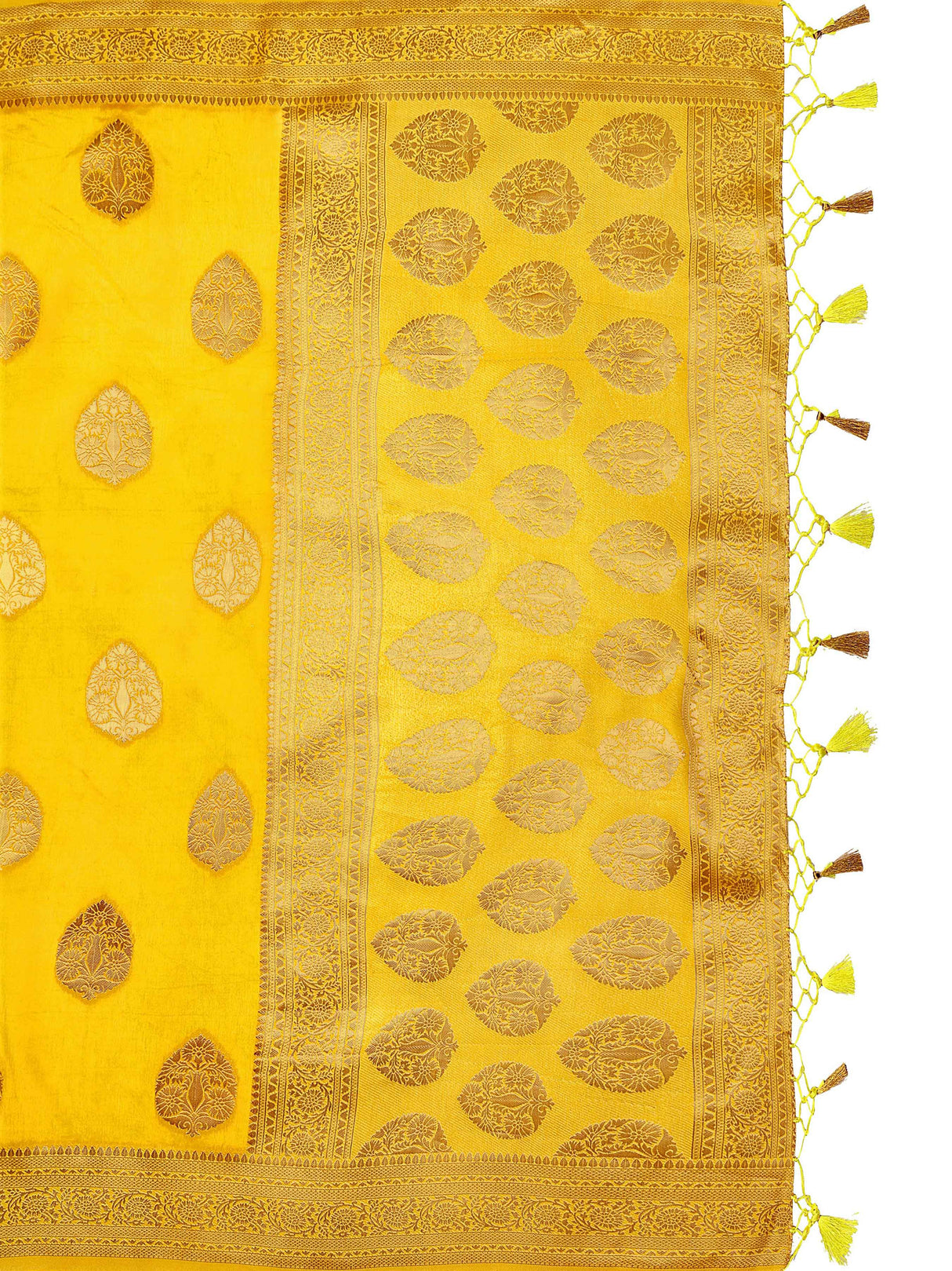 Mimosa Womens Art Silk Saree Kanjivaram Yellow Color