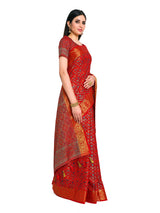 Mimosa Womens Art Silk Saree Patola Red Color