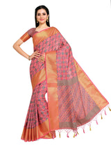 Mimosa Womens Art Silk Saree Patola Gajjari Color