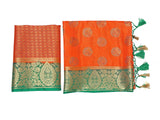 Mimosa Womens Art Silk Saree Kanjivaram Peach Color