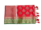 Mimosa Womens Art Silk Saree Kanjivaram Strawberry Color