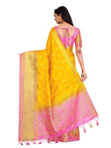 Mimosa Womens Art Silk Saree Kanjivaram Gold Color