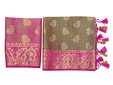 Mimosa Womens Art Silk Saree Kanjivaram Chocolate Color