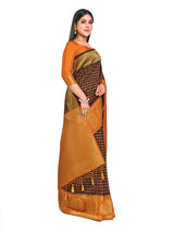 Mimosa Womens Art Silk Saree Kanjivaram Chocolate Color