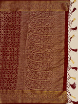 Mimosa Womens Art Silk Saree Kanjivaram Chocolate Color