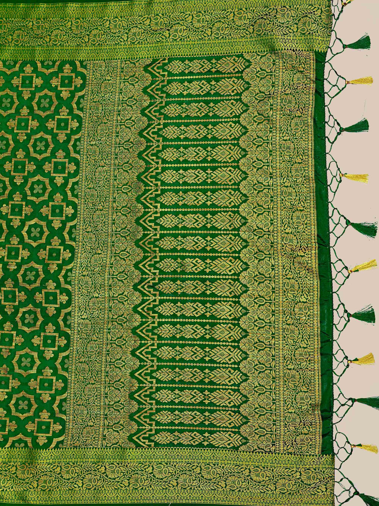 Mimosa Womens Art Silk Saree Kanjivaram Green Color