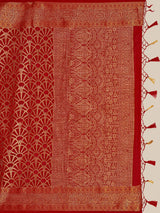 Mimosa Womens Art Silk Saree Kanjivaram Red Color