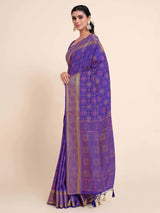 Mimosa Womens Art Silk Saree Kanjivaram style Purple Color